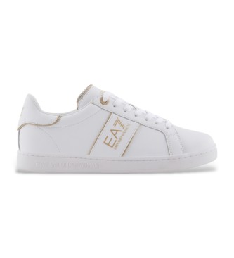 EA7 Baskets classiques en cuir blanc