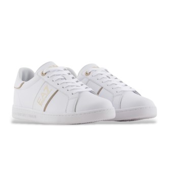 EA7 Baskets classiques en cuir blanc