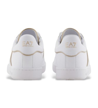 EA7 Baskets classiques en cuir blanc