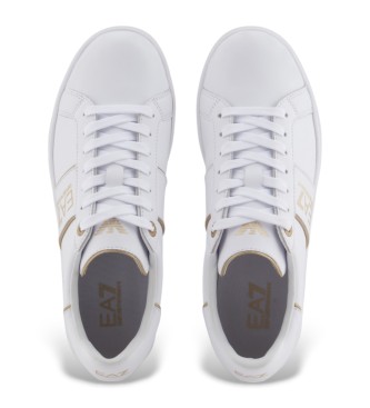 EA7 Baskets classiques en cuir blanc