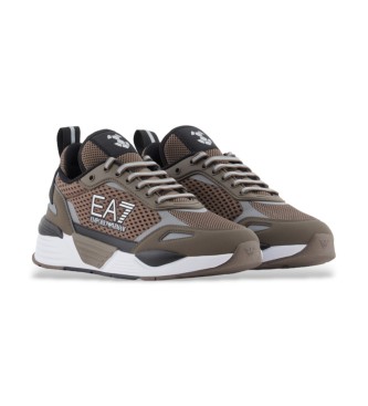 EA7 Ace Runner brown mesh trainers