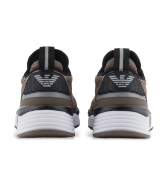 EA7 Ace Runner brown mesh trainers