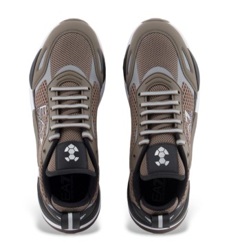 EA7 Ace Runner brown mesh trainers