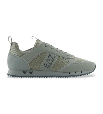 EA7 Trainers Black and White Laces green