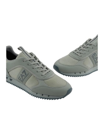 EA7 Trainers Black and White Laces green