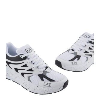 EA7 Trainers with embossed logo white, black