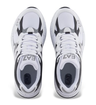 EA7 Trainers with embossed logo white, black