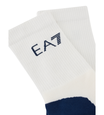 EA7 Chaussettes Tennis Pro en coton blanc