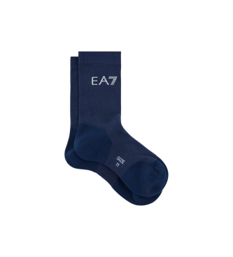 EA7 Chaussettes Tennis Pro en coton mlang bleu marine