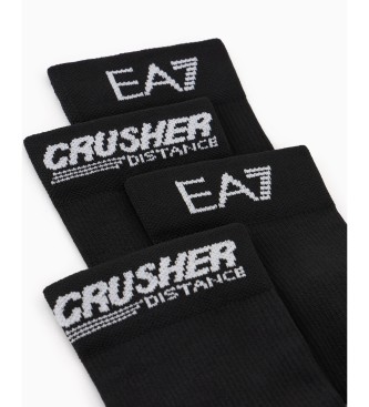 EA7 2er Set Crusher Distance Laufsocken schwarz