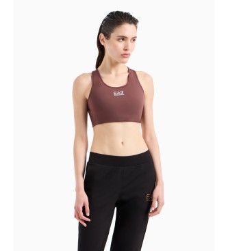 EA7 Dynamic Athlete sports bra in technical fabric VIGOR7 brown