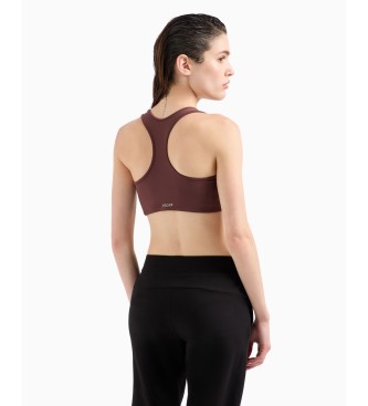 EA7 Dynamic Athlete sports bra in technical fabric VIGOR7 brown