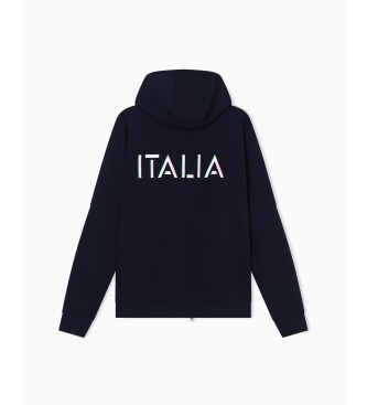 EA7 Gebreide hoodie Italian Spirit marineblauw
