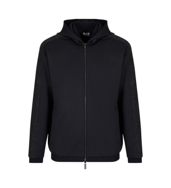 EA7 Gold Label Kapuzenpullover aus technischem Stretch-Twill schwarz  