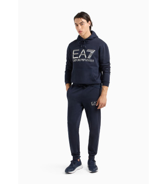 EA7 Sweatshirt med huva Lisa marinbl