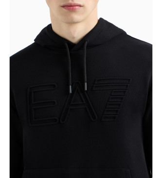 EA7 Organic cotton Logo Series hoodie black