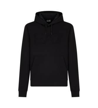 EA7 Sweat  capuche Logo Series en coton biologique noir