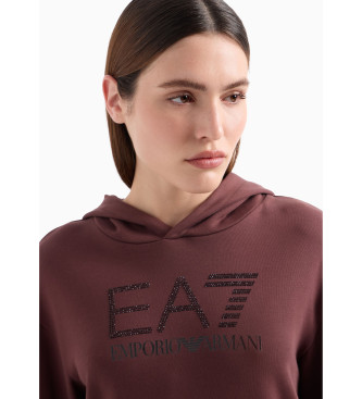 EA7 Seria Hoodie Logo brązowy