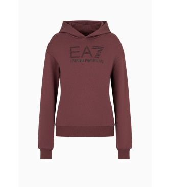 EA7 Seria Hoodie Logo brązowy