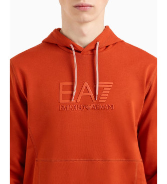 EA7 Zichtbaarheid hoodie in katoen oranje