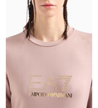 EA7 Sweatshirt com gola redonda Evolution Pink Stretch Viscose Blend