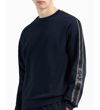 EA7 Sweatshirt com gola redonda em malha de algodo Logo Series  azul-marinho  