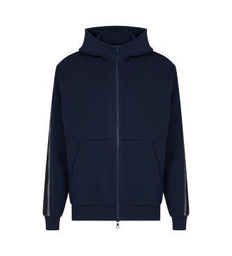 EA7 Hooded cotton jersey sweatshirt from the Logo series navy