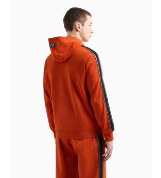 EA7 Sweatshirt i bomullsjersey med huva frn Logo-serien orange