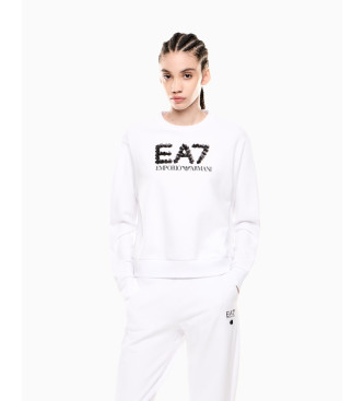 EA7 White cotton blend sweatshirt