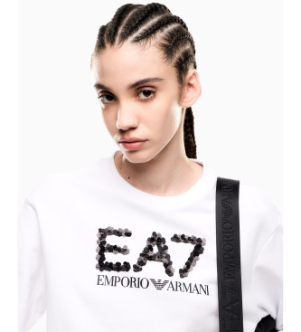EA7 White cotton blend sweatshirt