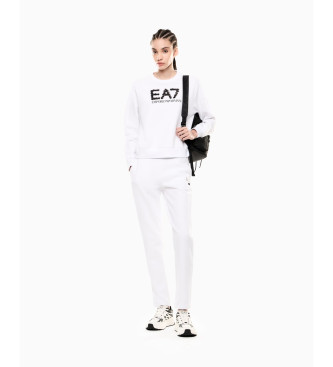 EA7 White cotton blend sweatshirt