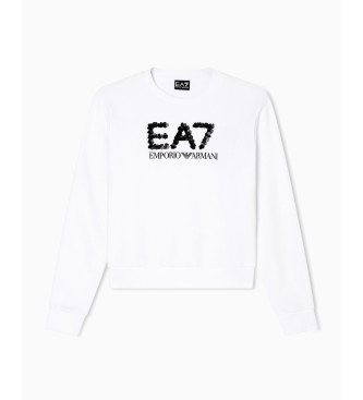 EA7 White cotton blend sweatshirt