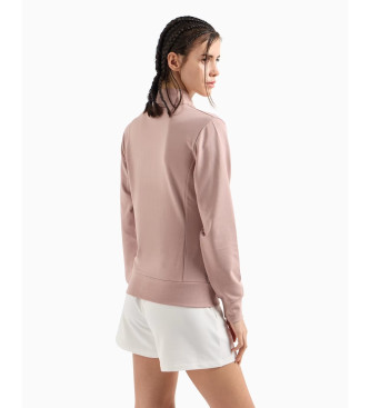 EA7 Sweatshirt com casaco de malha em viscose com elasticidade Evolution cor-de-rosa