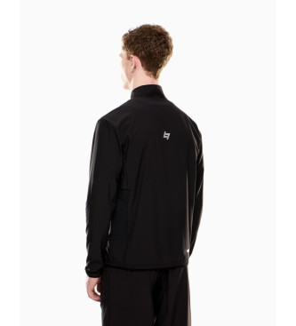 EA7 Felpa cardigan Ventus7 in tessuto tecnico Dynamic Athlete, nera  