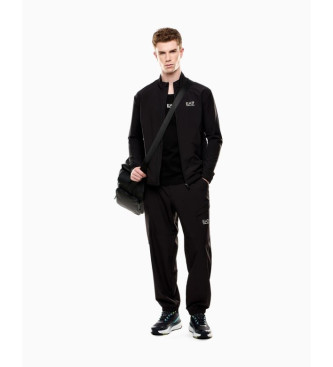 EA7 Felpa cardigan Ventus7 in tessuto tecnico Dynamic Athlete, nera  