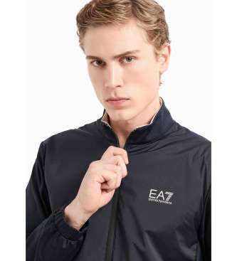 EA7 Golf Pro cardigan sweatshirt i marinbl stretchmaterial