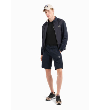 EA7 Golf Pro cardigan sweatshirt i marinbl stretchmaterial