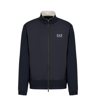 EA7 Golf Pro cardigan sweatshirt i marinbl stretchmaterial