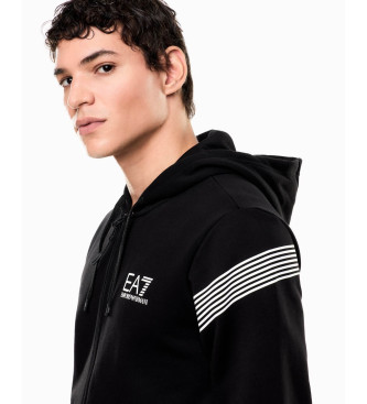 EA7 Felpa con cappuccio nera mlange 7 Lines