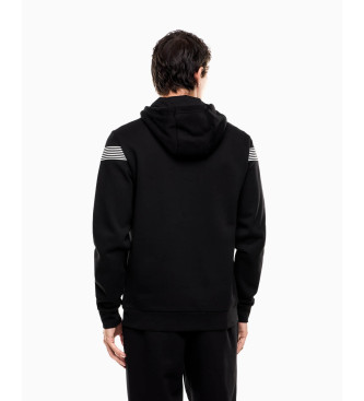 EA7 Felpa con cappuccio nera mlange 7 Lines