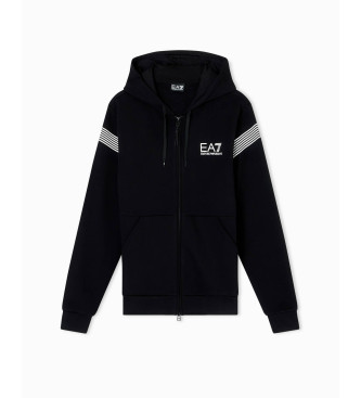 EA7 Felpa con cappuccio nera mlange 7 Lines
