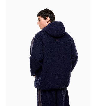 EA7 Sudadera con capucha 7.0 en tejido efecto peluche marino