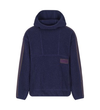 EA7 Sudadera con capucha 7.0 en tejido efecto peluche marino