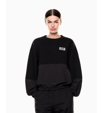 EA7 Contemporary Sport neopren sweatshirt med applikation, sort