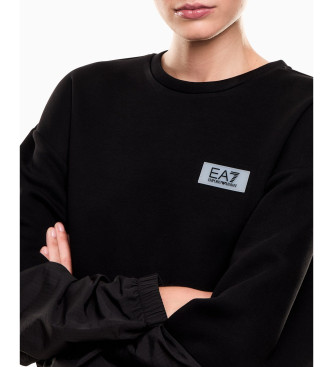EA7 Contemporary Sport neopren sweatshirt med applikation, sort
