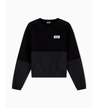 EA7 Contemporary Sport neopren sweatshirt med applikation, sort