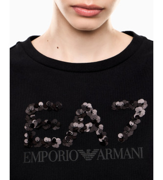 EA7 Mikina z logotipom Crystal black