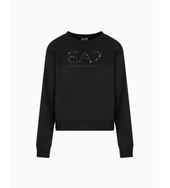 EA7 Mikina z logotipom Crystal black