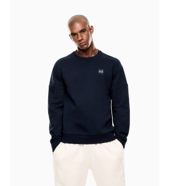EA7 Sweat-shirt de visibilit en coton mlang marine