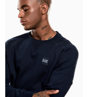 EA7 Sweat-shirt de visibilit en coton mlang marine